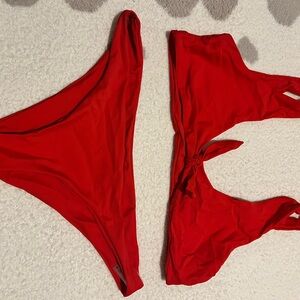 Red Women's Swimwear Set